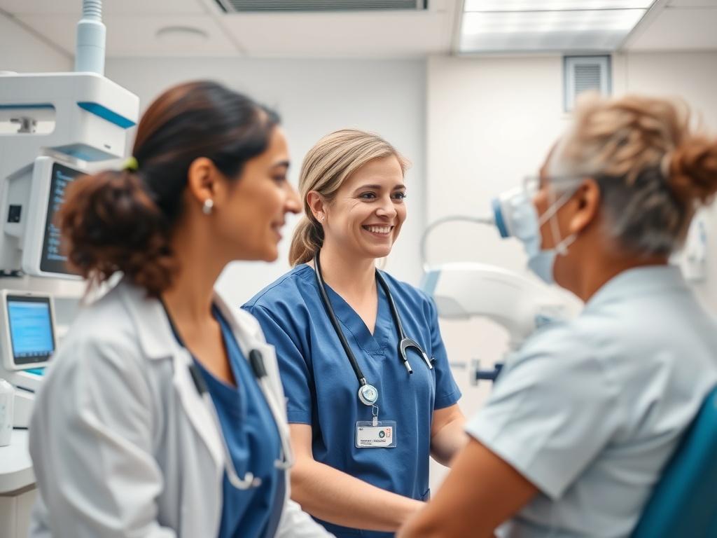 A hyper realistic close up shot of a modern healthcare