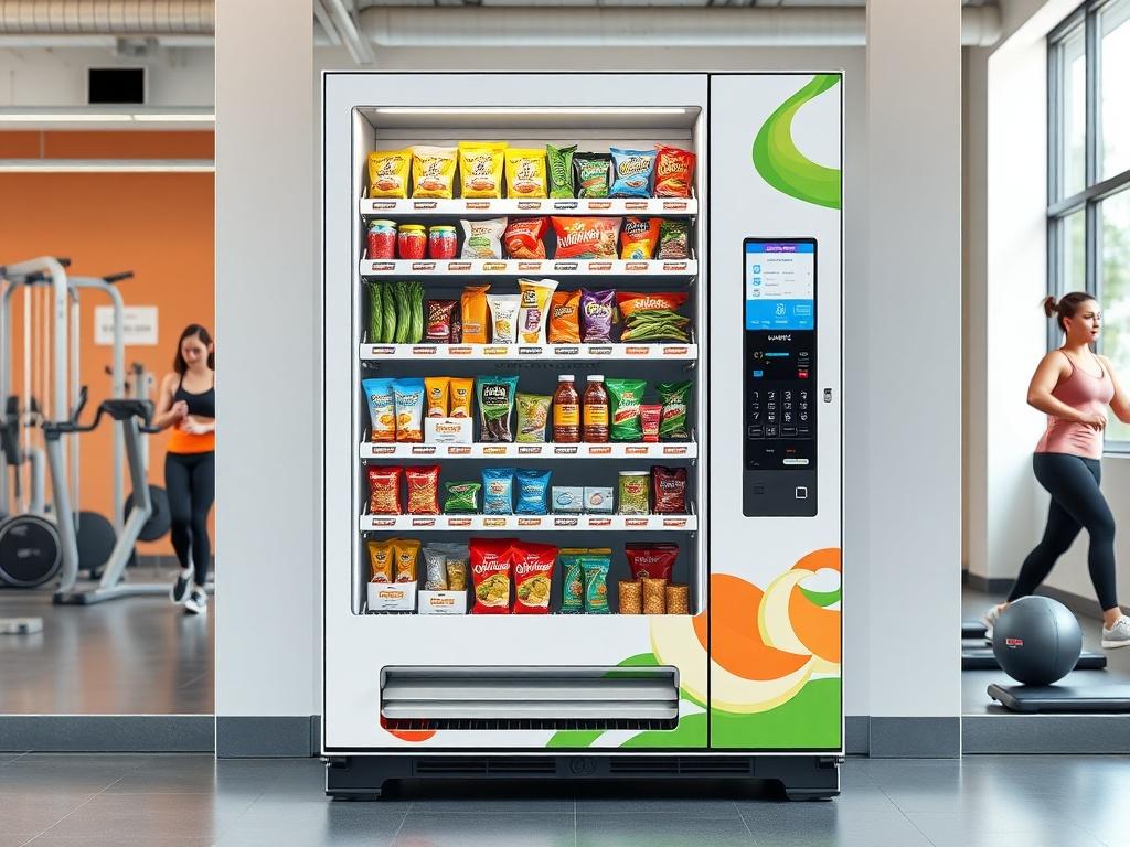 A realistic high resolution of a modern vending machine filled