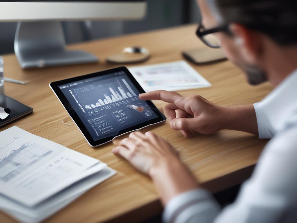 A high resolution close up of a financial advisor presenting