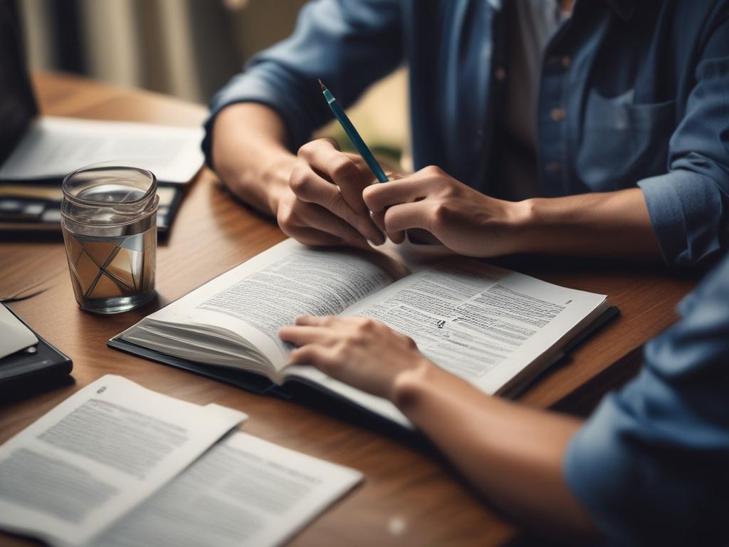 A close up shot of a person reading a financial