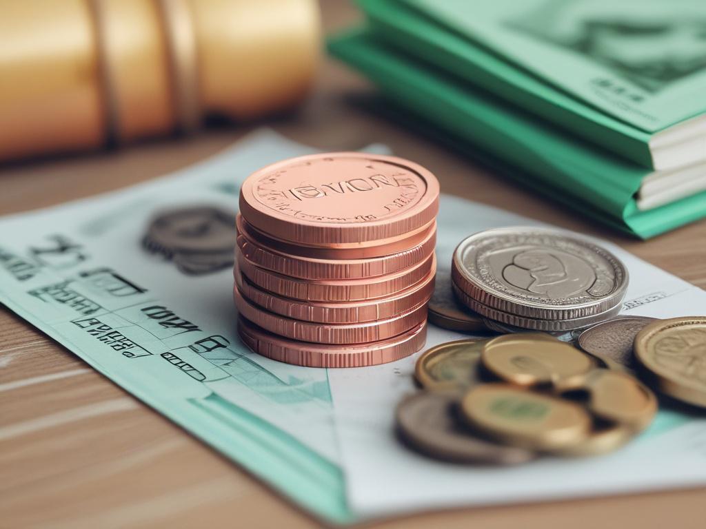 Create a realistic high-resolution photo to visually represent a blog titled "Financiële Vrijheid Bereiken." Center the composition on a confident, middle-aged individual, a diverse man or woman, dressed in business casual attire, who is thoughtfully reviewing financial documents. The subject should be seated at a sleek wooden desk, with a laptop open in front of them, an organized notebook, and a cup of coffee to the side. 

In the background, softly blurred, include a well-lit, modern home office environm