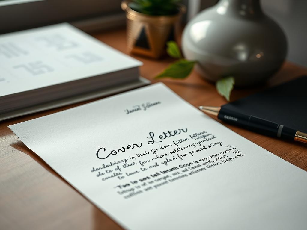 A close up shot of a handwritten cover letter on