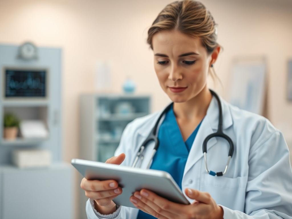 A close up shot of a healthcare professional examining patient