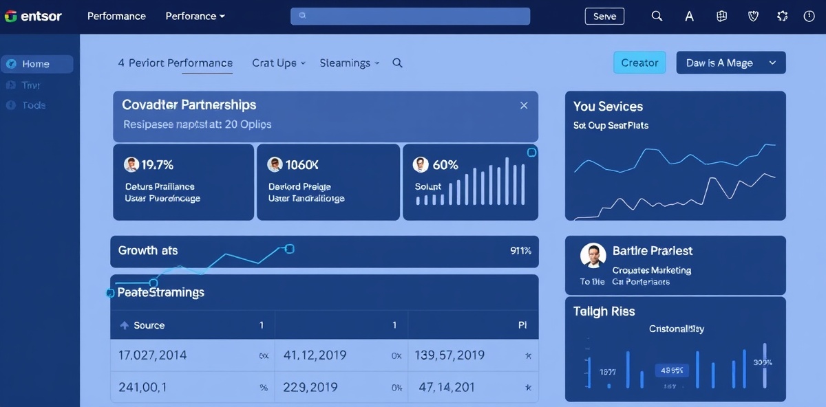 Performance marketing dashboard showing creator partnerships
