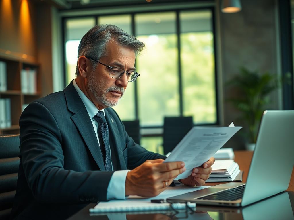 A close up shot of a professional attorney in a