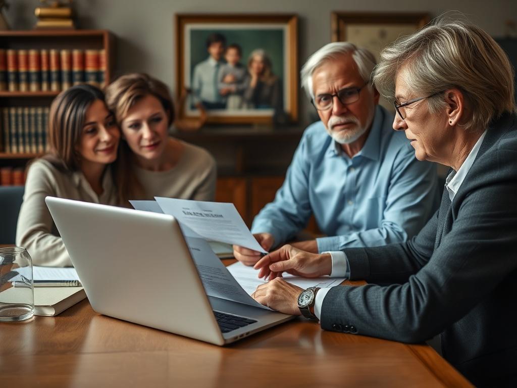 A close up shot of a lawyer discussing estate planning