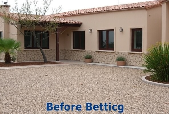 Antes: exterior árido