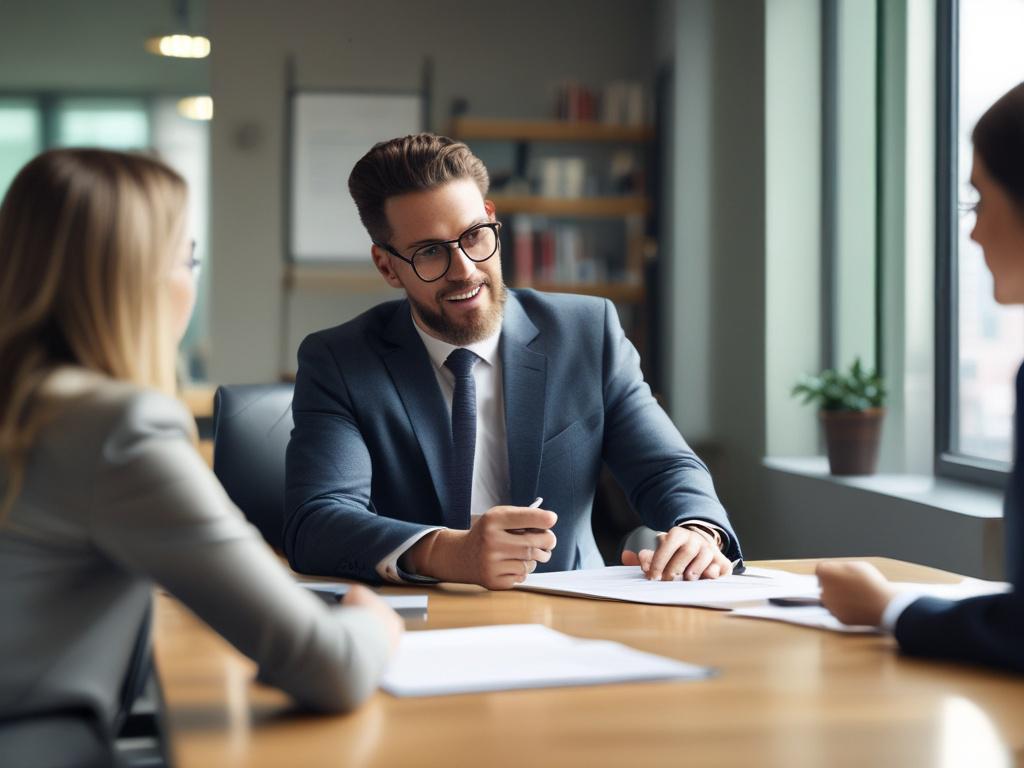 a business buyer discussing acquisition terms with a seller, close