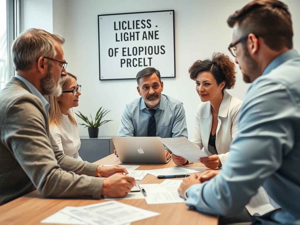 A close up of a consultant discussing policies and procedures