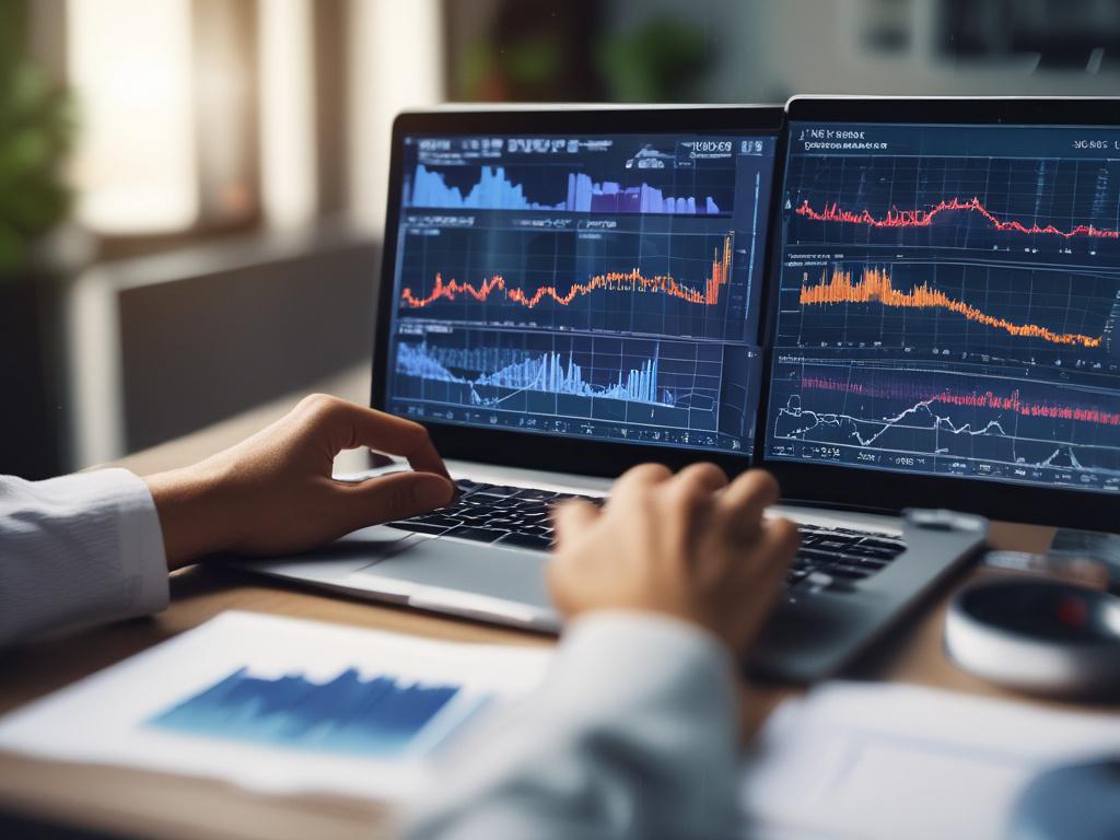 close up shot of an investor analyzing stock market trends