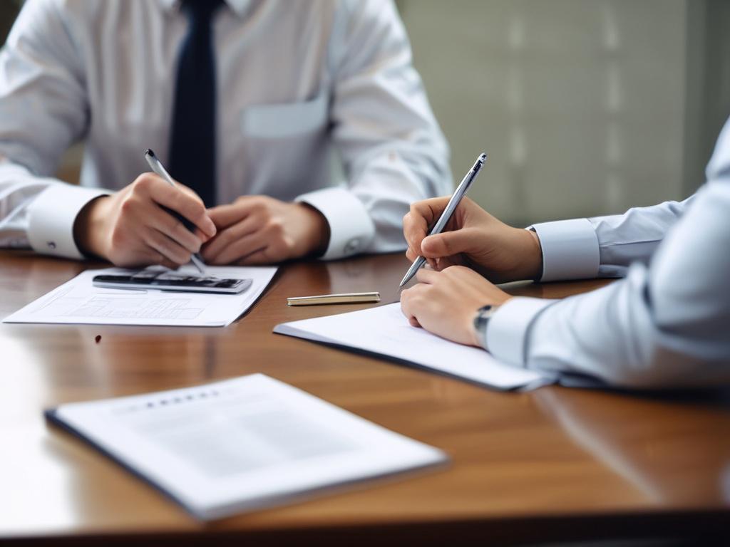 close up shot of a debt consultant discussing plans with