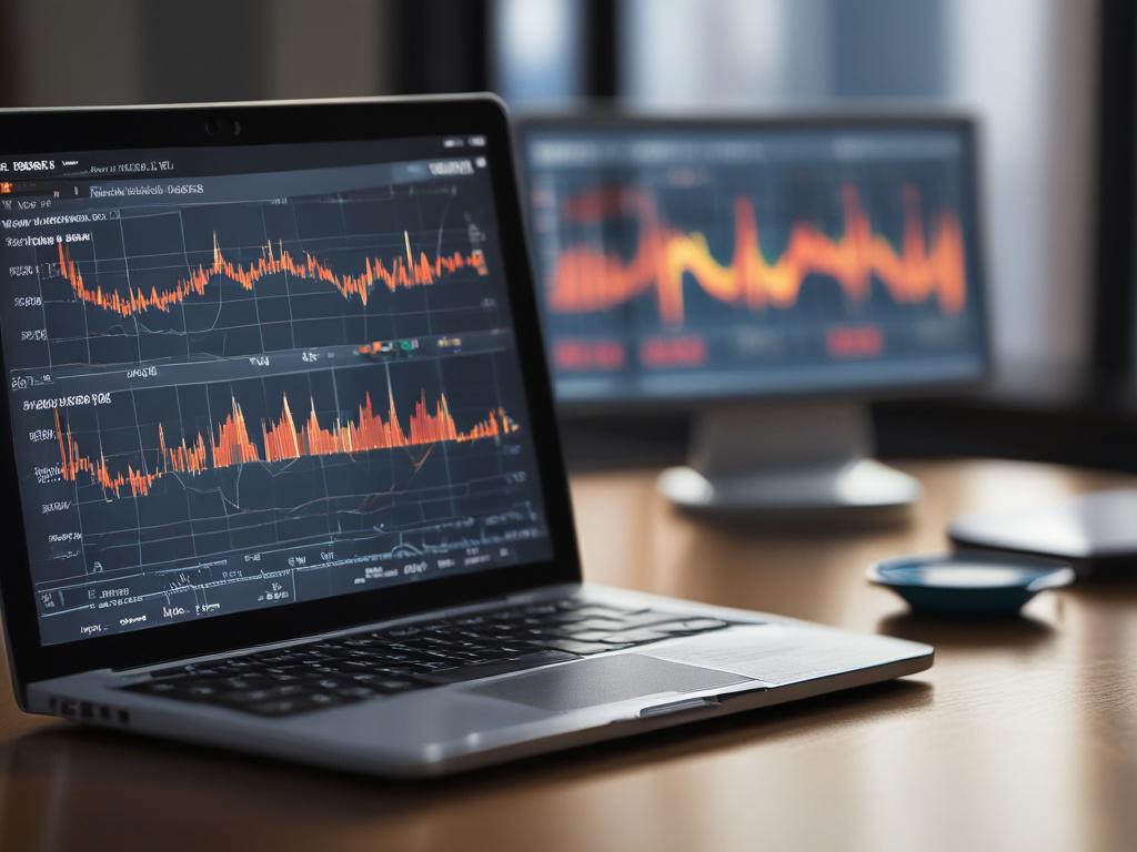 A close up shot of a stock market analysis on
