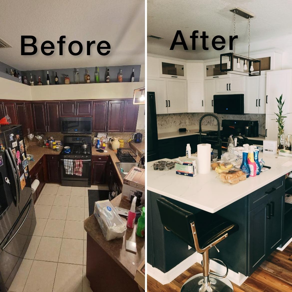 Interior renovation with crown molding