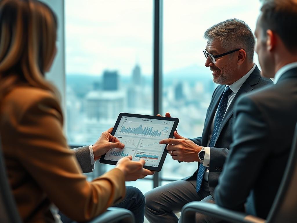 A financial advisor presenting investment opportunities to a client in