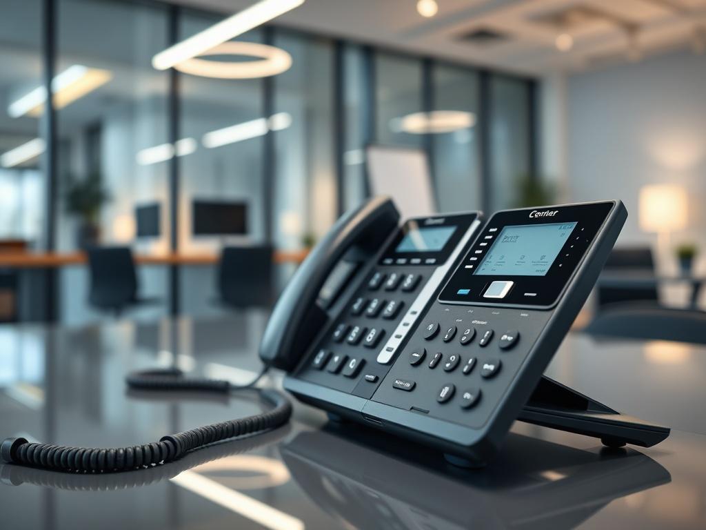 A close up shot of a modern office with a