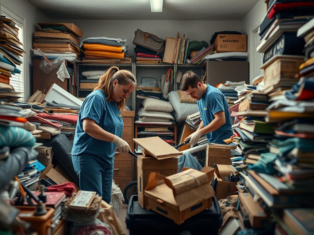 A close up of a compassionate cleanup crew working in