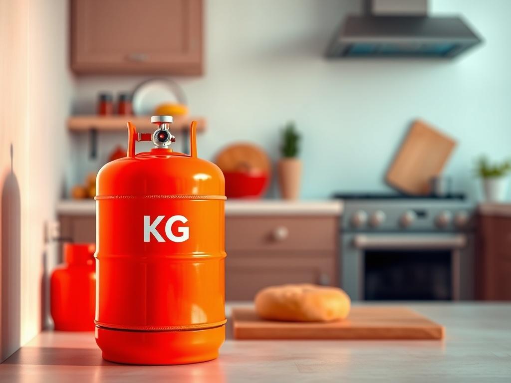 A high resolution of a 3KG gas cylinder with vibrant