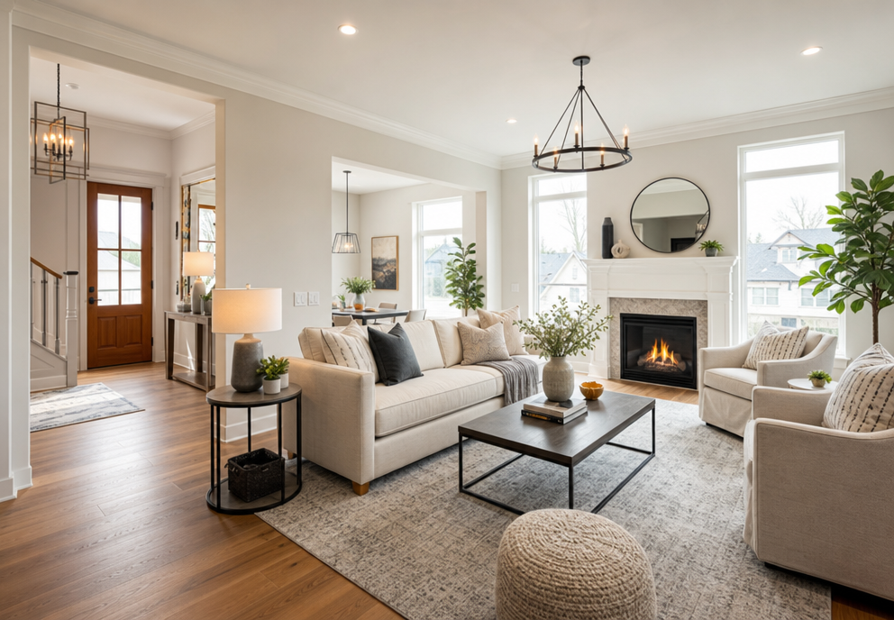 Modern residential living room interior