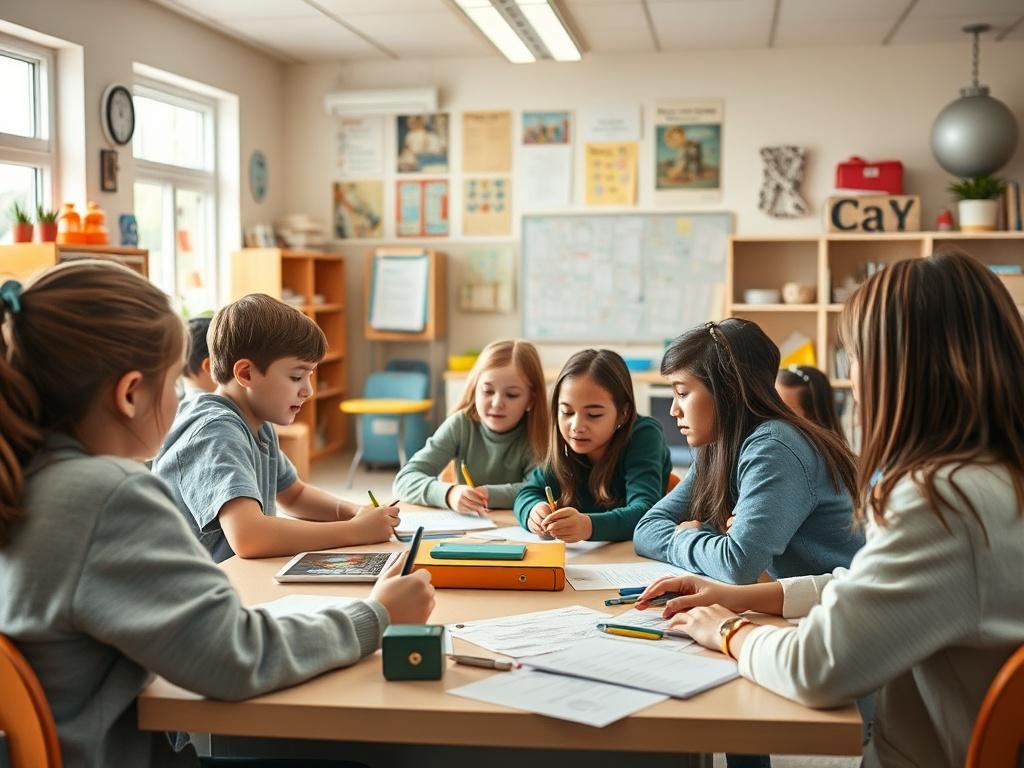 An engaging workshop setting with students actively participating in group