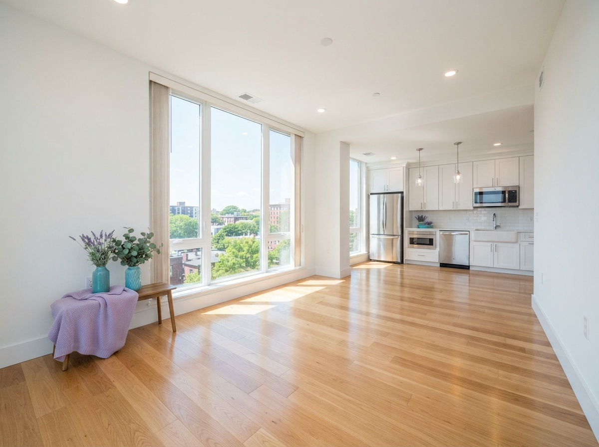 Empty spotless home interior ready for new residents after a move-in / move-out cleaning