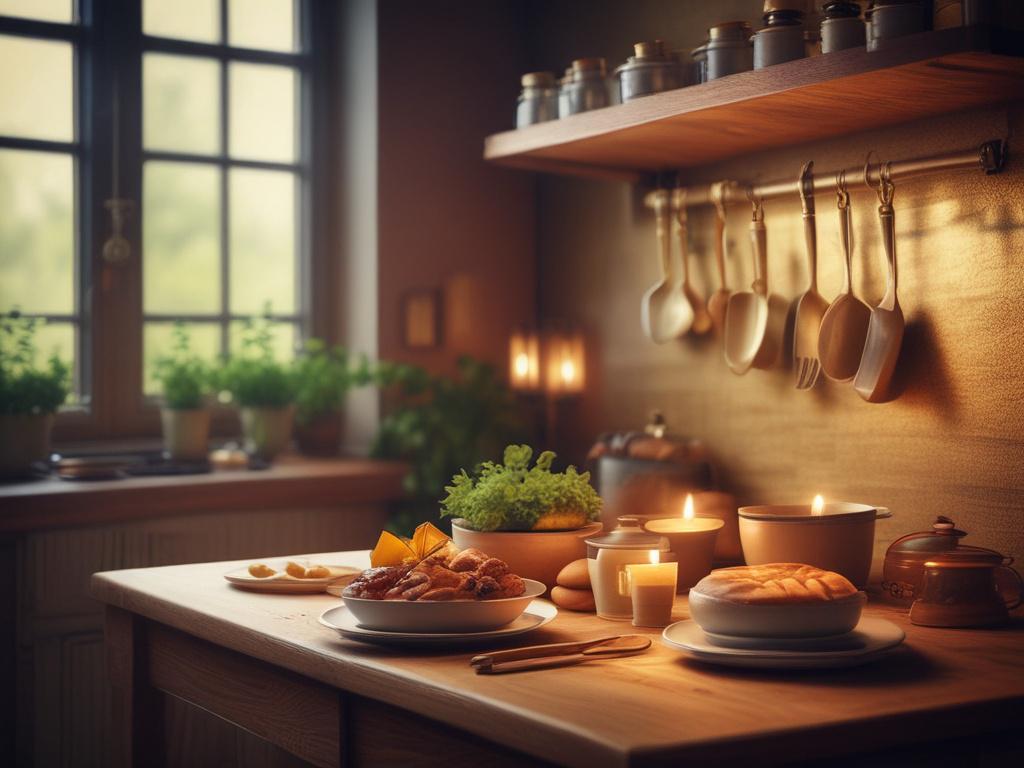 A cozy and inviting kitchen scene with traditional Swiss dishes