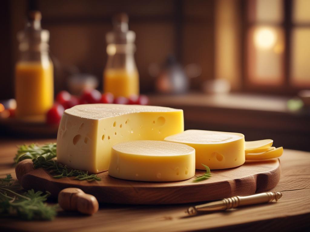 A beautifully arranged traditional Swiss cheese platter on a rustic