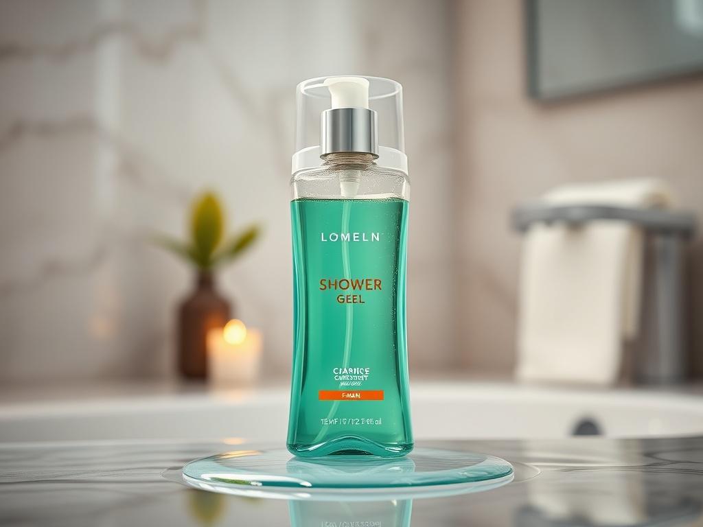 A hyper realistic close up image of a luxurious shower