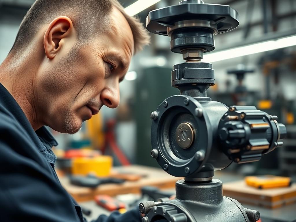 A close up shot of a technician performing a detailed