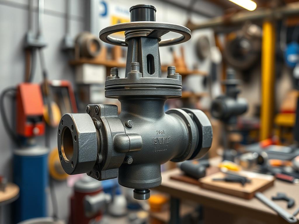 A close up shot of a highly detailed industrial valve