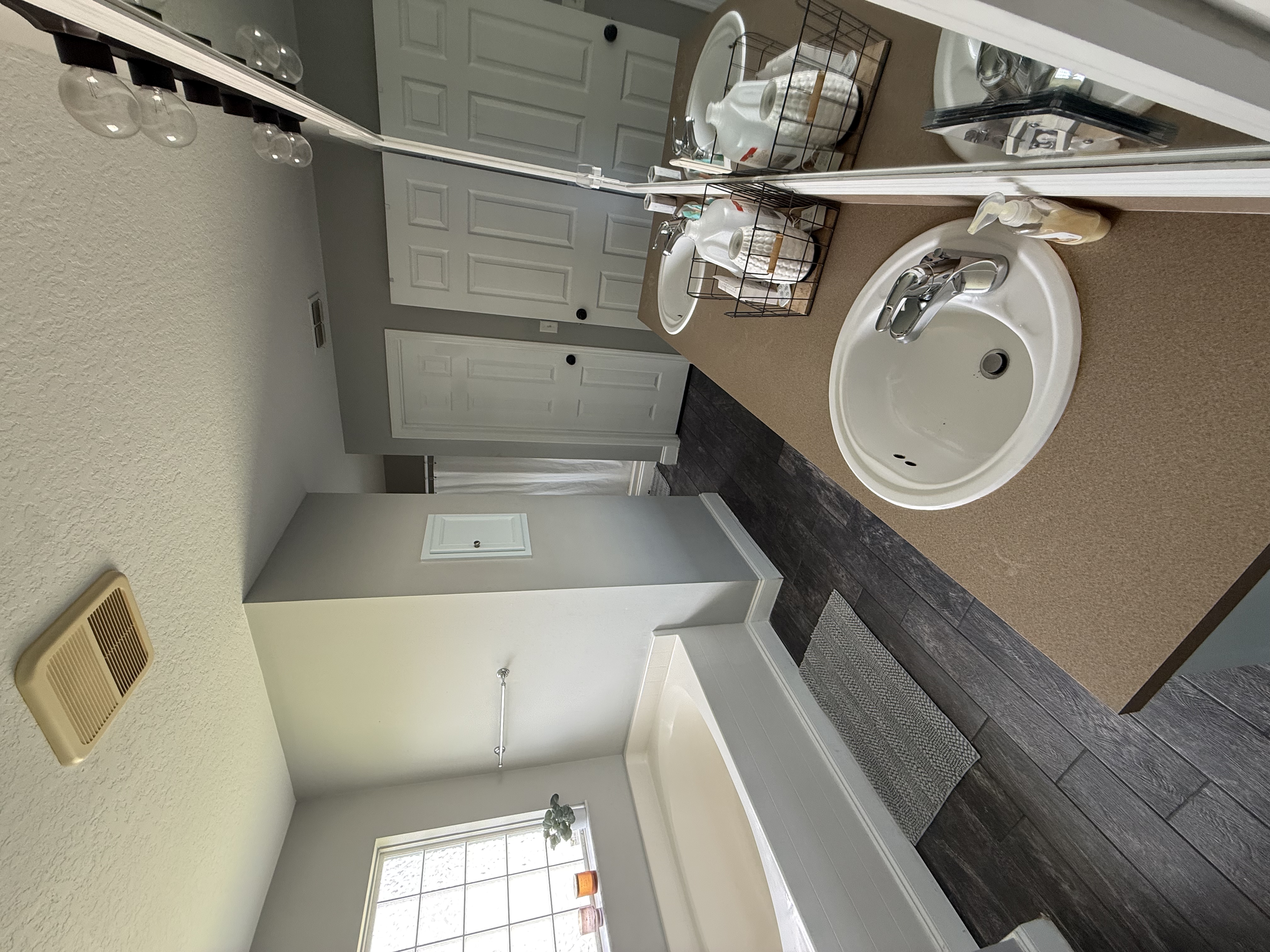 Bright Living and Dining Space - tile floors and natural light