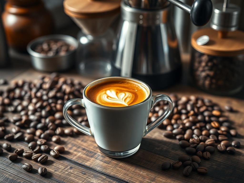 A close up shot of a beautifully crafted cup of