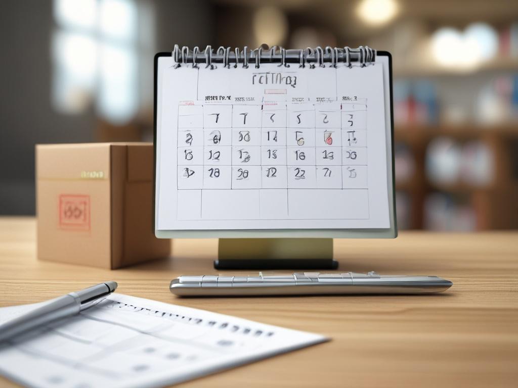 a close up shot of a calendar with delivery dates