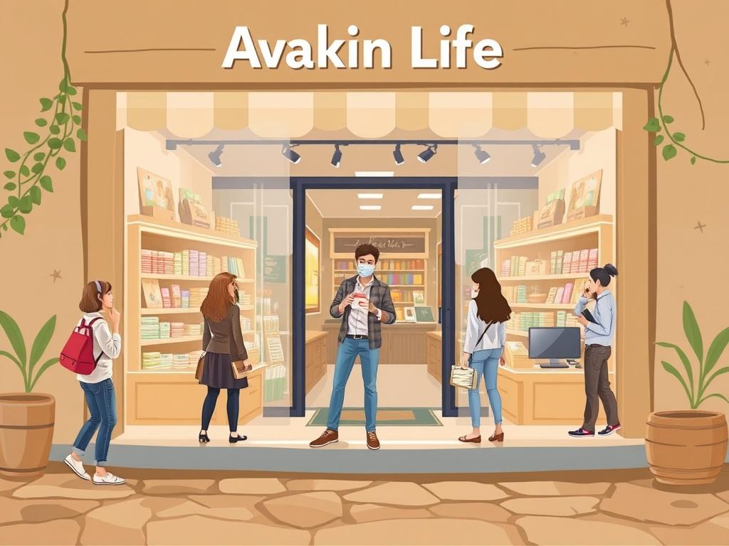 A dynamic illustration of an Avakin Life player opening their