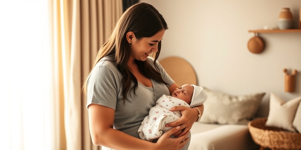 Parent with newborn at home