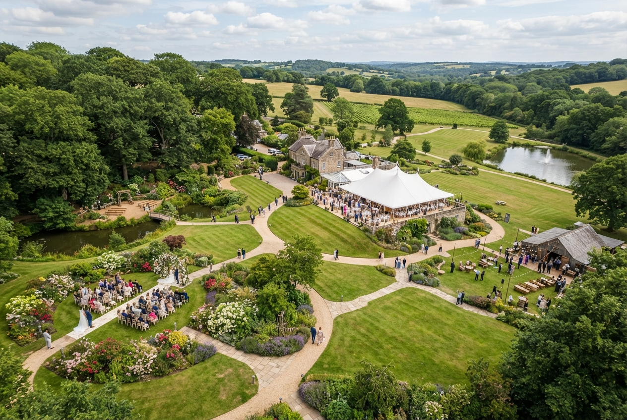 Aerial view of the property