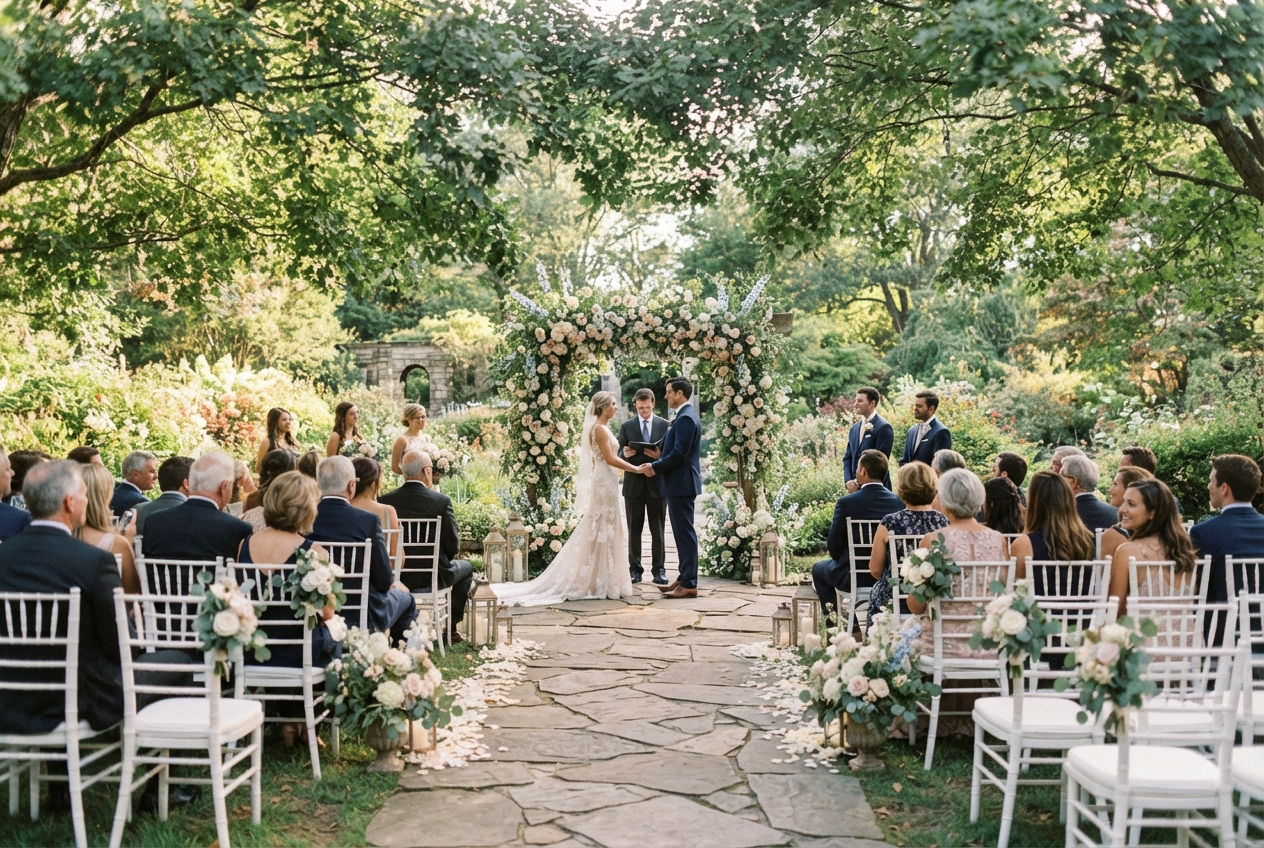 Garden ceremony setup