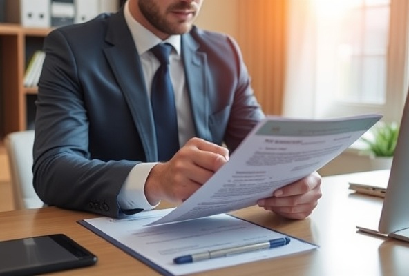 Property manager reviewing apartment details