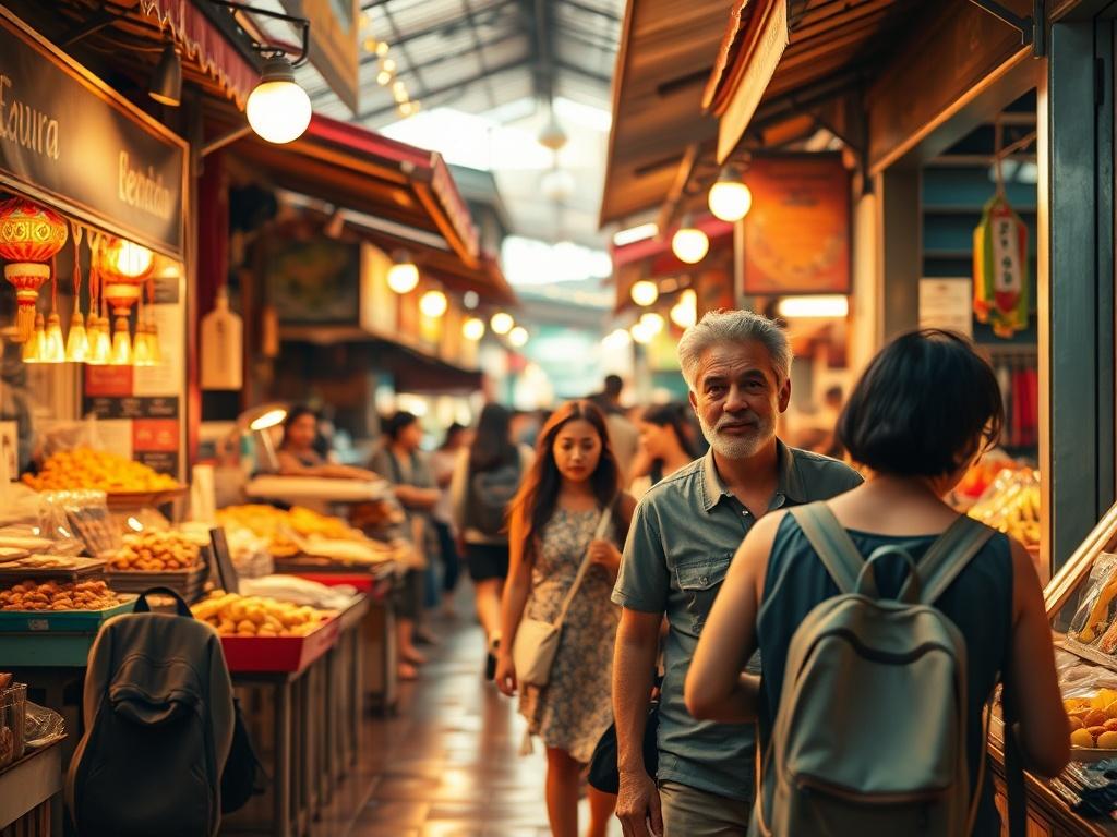 A picturesque scene showcasing a local tour guide leading a