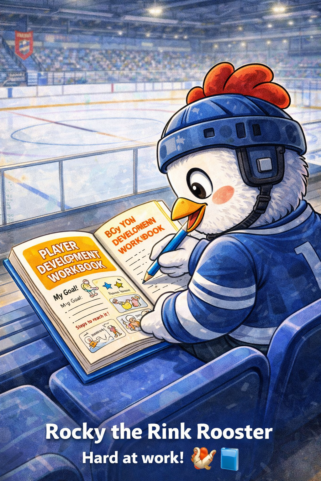 Young athletes playing ice hockey together