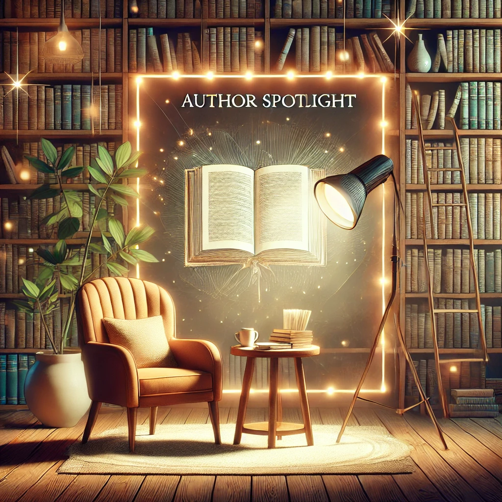 dall·e 2025-03-12 09.54.30 - a visually captivating digital illustration for an 'author spotlight' feature. the image should depict a warm and inviting reading nook with a cozy ar.webp