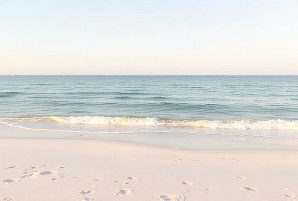 Serene beach setting representing calm, peaceful travel
