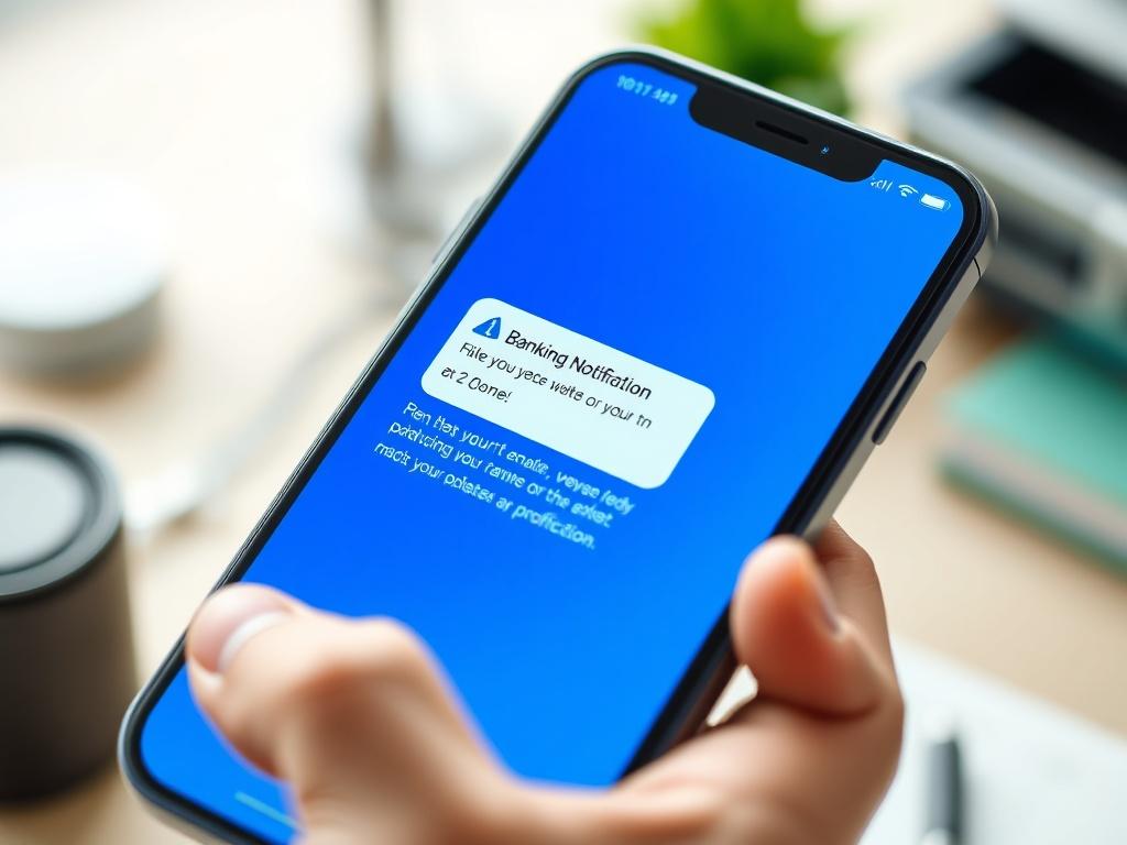 A close up image of a smartphone displaying a banking