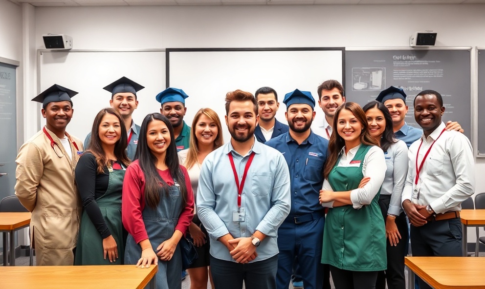 Vocational training graduates celebrating