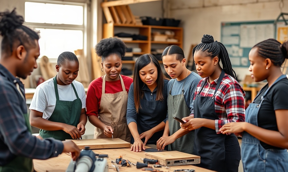 Vocational training workshop setting