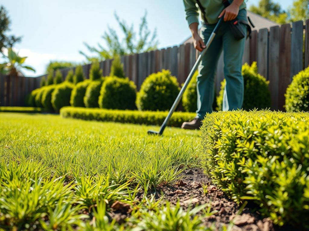 A serene, well manicured lawn with vibrant green grass and