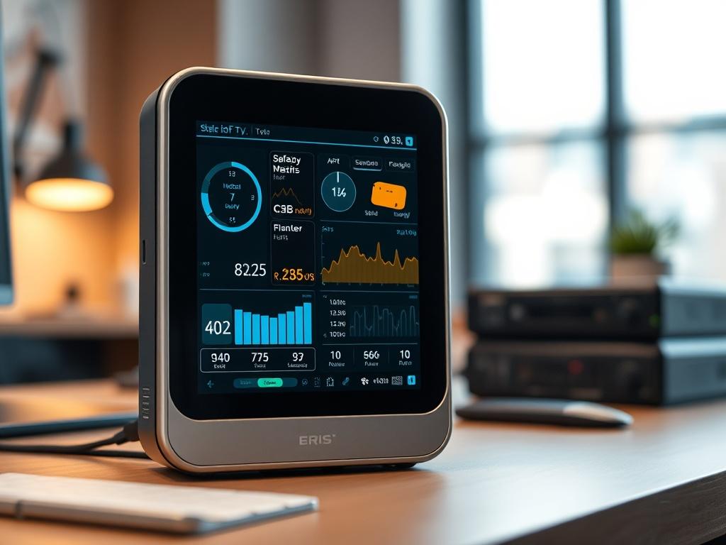 A close up image of an IoT device on a