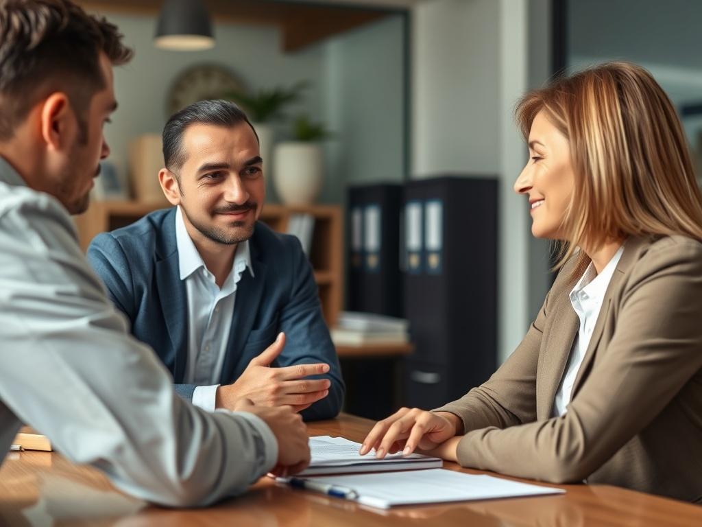 A close up shot of a professional consultant sitting at