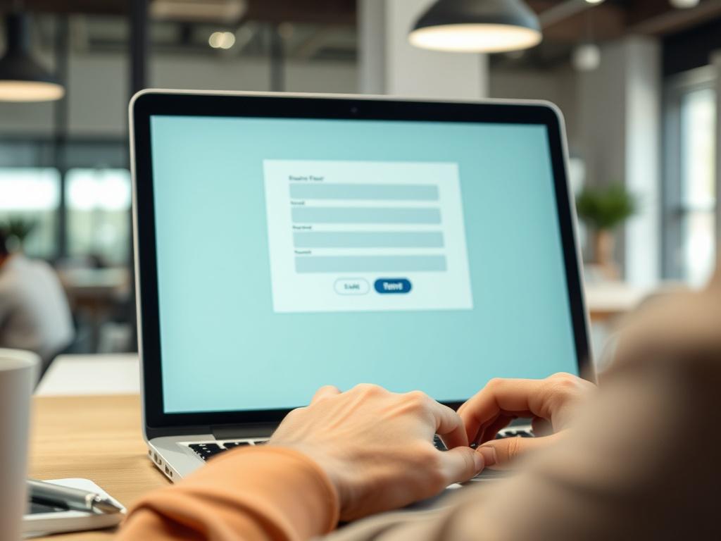A close up shot of a person filling out an
