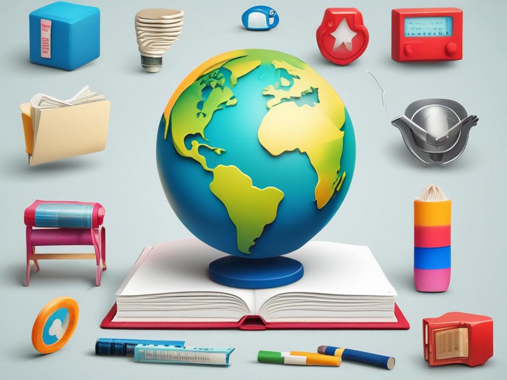 A detailed education icon on a clean background, minimalist style,
