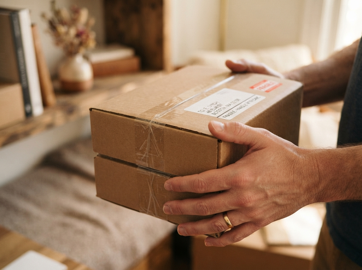 A package being securely stored by Package Sitters